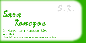 sara konczos business card